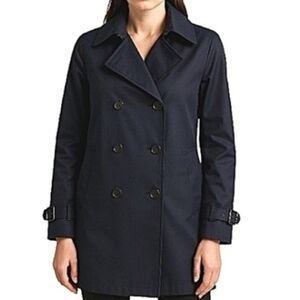 Context Double Breasted Car Trench Coat Black 2
